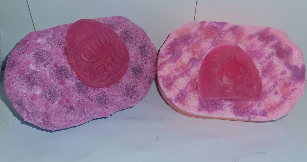Scented topped soap sponge